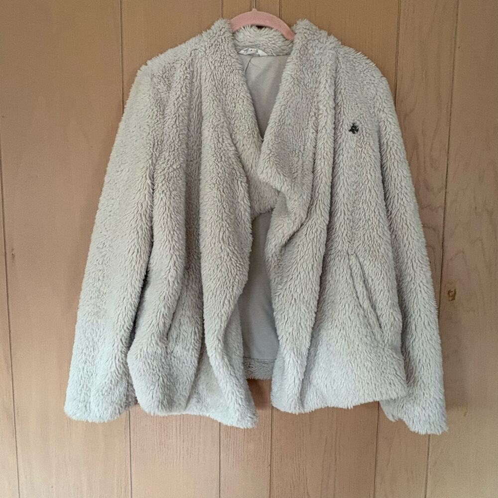 BB Dakota Cream Faux Fur Open-Front Jacket Size Medium Cozy minimalist